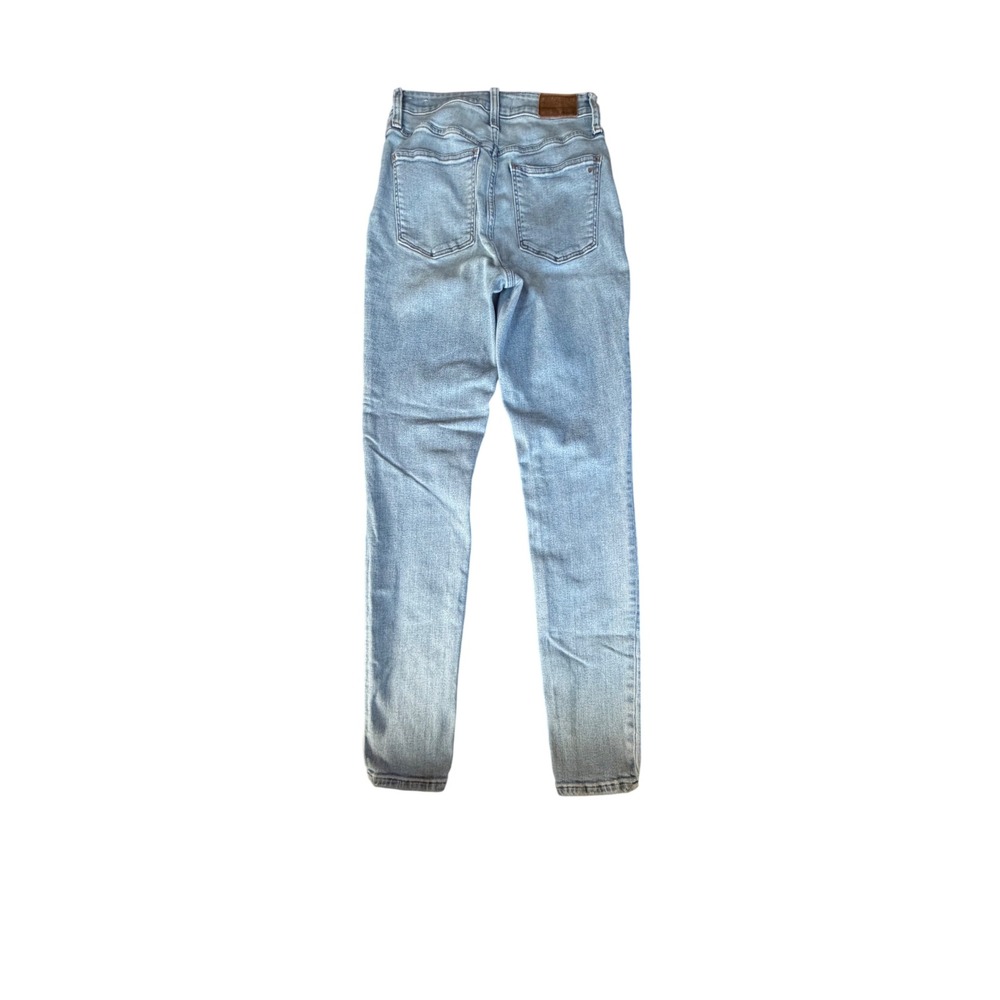 Madewell 10 Inch High Rise Skinny Jeans Light Wash Distressed Knee Size 24 - Picture 2 of 5